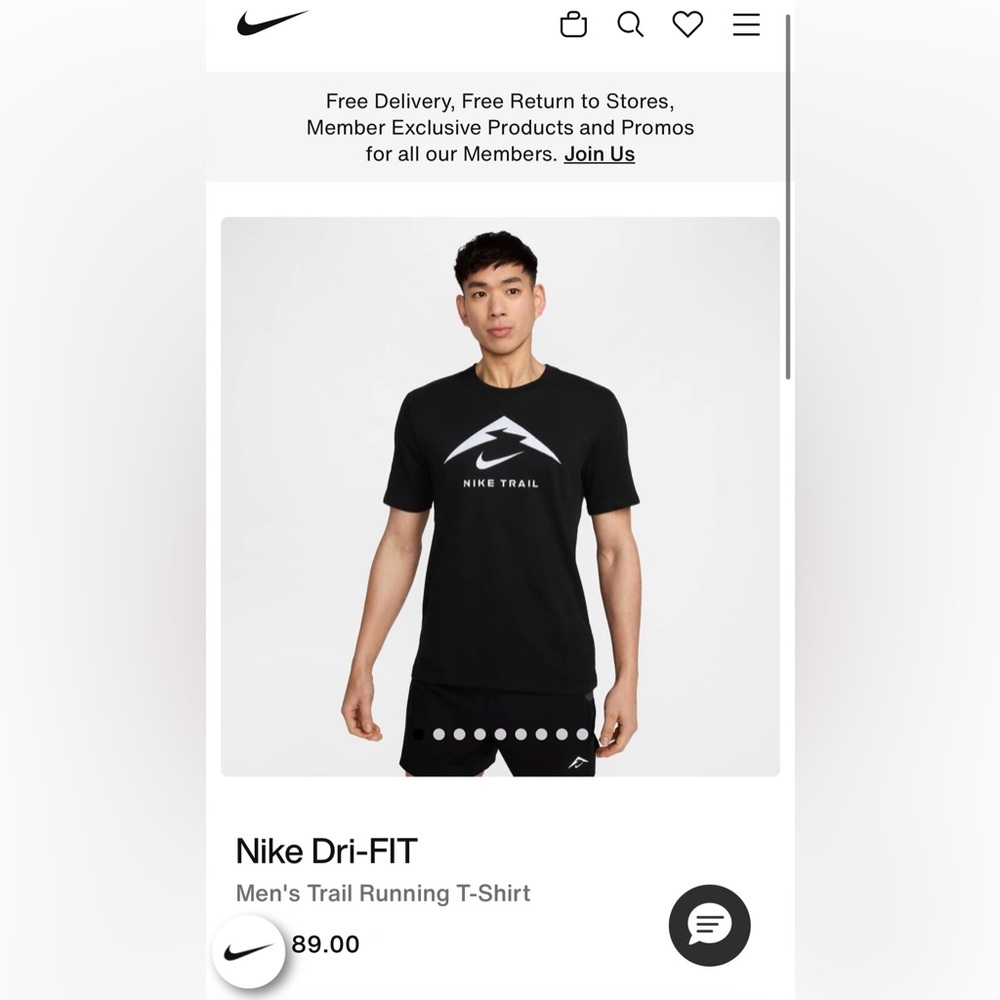 Nike Men's Dri-FIT Trail Running T-Shirt - Black